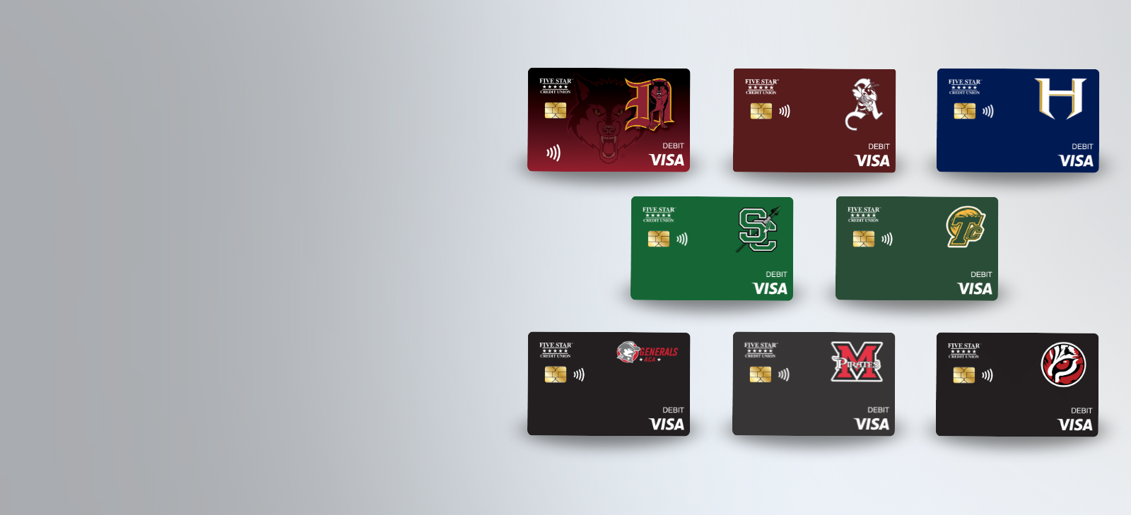 Get a free school-spirited debit card with our checking accounts.