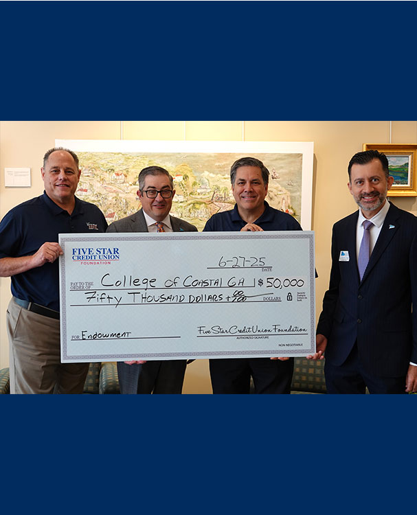 College of Coastal GA Scholarship check presentation.